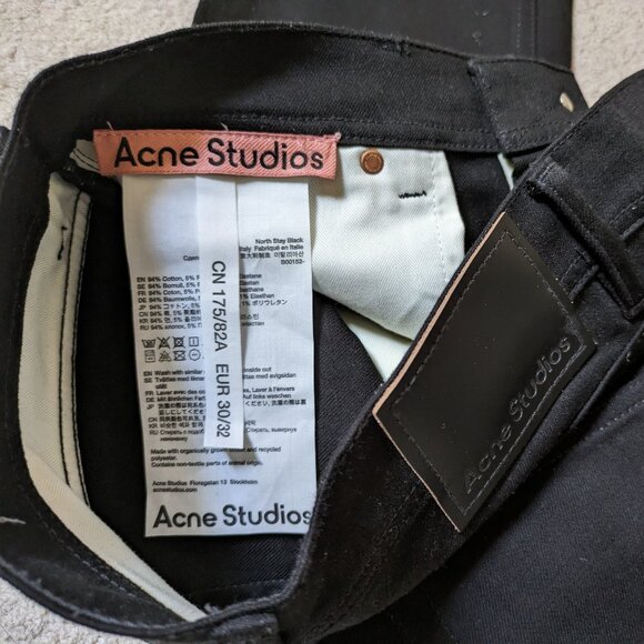 Acne Men's North Stay Black Jeans, 30x32 - Picture 6 of 10